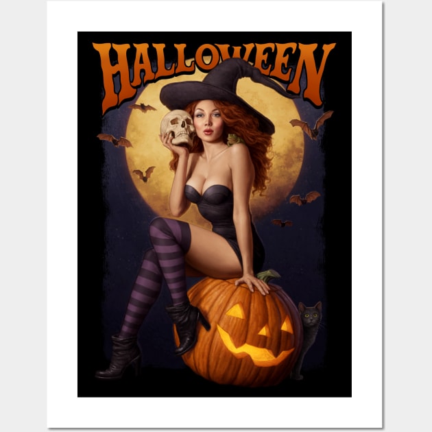 Pin-up Witch Wall Art by Moutchy